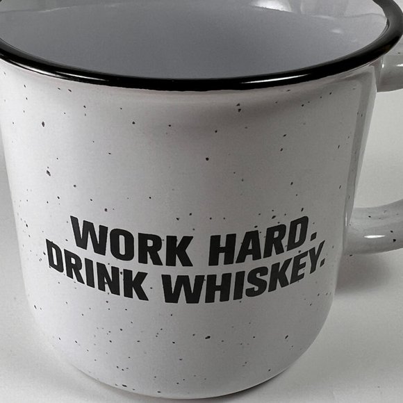 Knob Creek Ceramic Coffee Mug Cup Work Hard Drink Whiskey Speckled Enamel Look - Picture 5 of 10